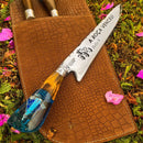 Faca "A Roça Venceu" - Cabo com Pingente Padroeira e Case de Couro + Gravação Grátis